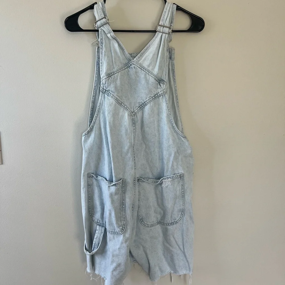 Light Blue Denim Women's Overalls - Picture 2 of 3